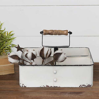 Enamel 4-Section Caddy With Handle