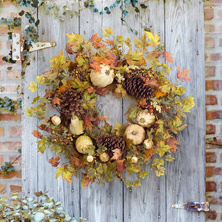 Fall Leaf and Gourd Wreath