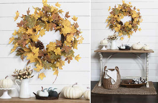 Maple Leaf and Pinecone Wreath