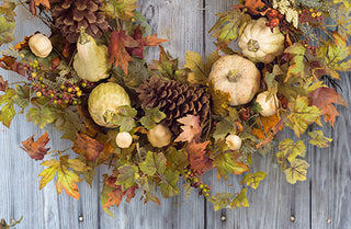 Fall Leaf and Gourd Wreath