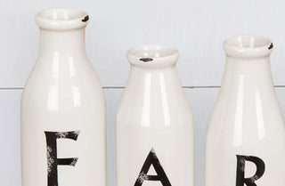 Dolomite "Farm" Milk Bottles