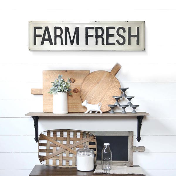 Panneau en métal Farm Fresh de Rustic Marlin Designs
