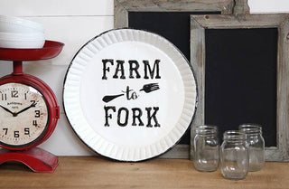 Farm to Fork Enamel Sign