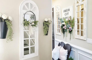 Shabby Arched Mirror Window Panel