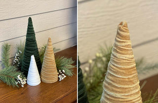 Velvet Cone Christmas Trees, Set of 3 | Handmade in the USA