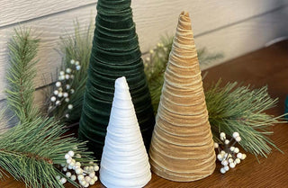 Velvet Cone Christmas Trees, Set of 3 | Handmade in the USA