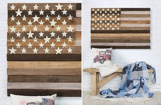 Oversized American Flag Wooden Wall Art