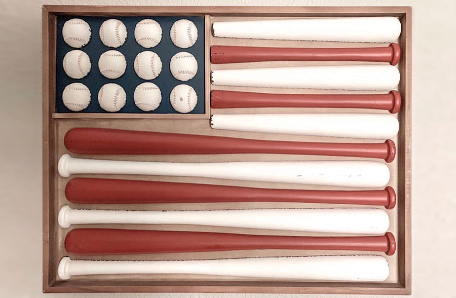 Baseball Bat American Flag Baseball Bat American Flag Wooden Wall