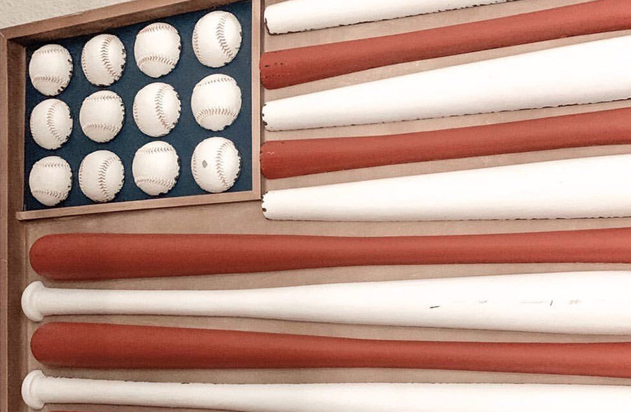 Baseball Bat American Flag Baseball Bat American Flag Wooden Wall