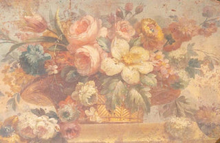 *HUGE* Distressed Oval Vintage Floral Prints, Set of 2