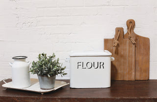 Vintage Enamel Flour Box