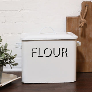 Vintage Enamel Flour Box