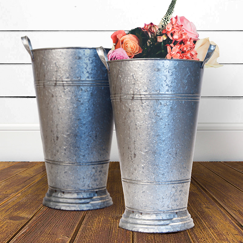 Flower Buckets Vintage Flower Bucket Tin Flower Buckets Metal Flower