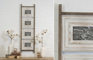 Distressed Wood Ladder Collage Frame