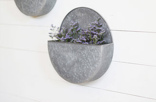 Round Metal Wall Planters  Set of 3