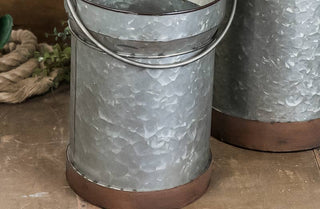 Galvanized Metal Buckets  Set of 2
