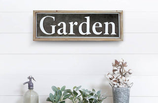 Wood Framed Metal "Garden" Sign