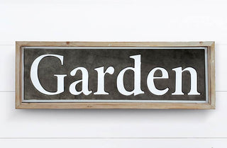 Wood Framed Metal "Garden" Sign