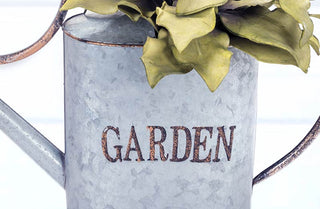 Galvanized Garden Watering Can Decor
