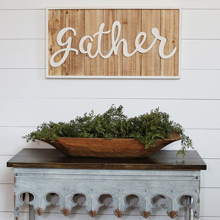 Wood "Gather" Sign
