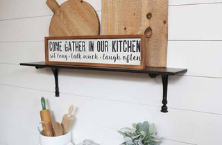 Wood Framed "Come Gather In Our Kitchen" Sign