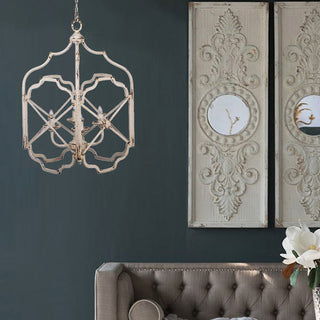 Distressed Metal Scalloped Chandelier