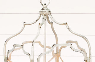 Distressed Metal Scalloped Chandelier