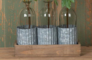 Wooden Tray and Bottle Planter