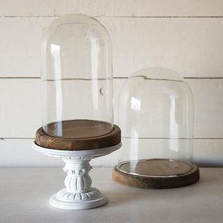 Antiqued Glass Cloche  Set of 2