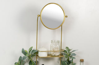 Gold Hanging Mirror With Shelves