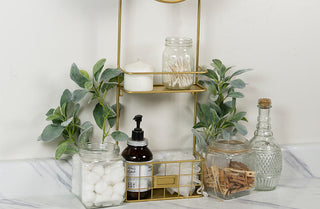 Gold Hanging Mirror With Shelves