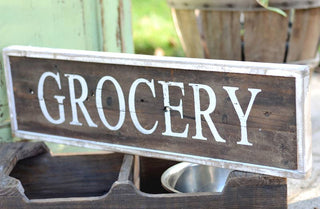 Distressed Wood Grocery Sign