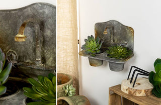 Antiqued Finish Wall Planter