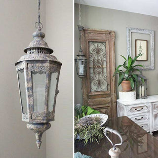 Antique Inspired Lattice Hanging Lantern