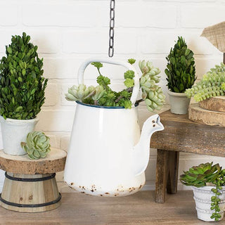 hanging watering can planter Enamel Hanging Watering Can Planter