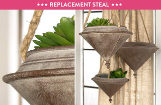 Finial Inspired Hanging Planters  Set of 3