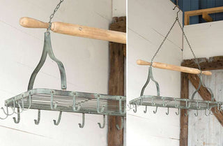 Farmhouse Hanging Metal Pot Rack