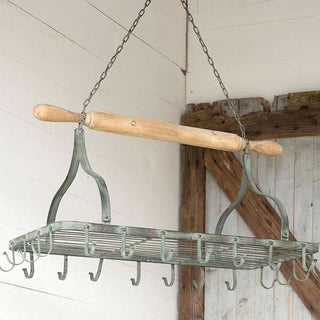 Farmhouse Hanging Metal Pot Rack