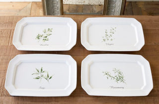 Herbal Print Platters  Set of 4
