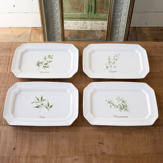 Herbal Print Platters  Set of 4