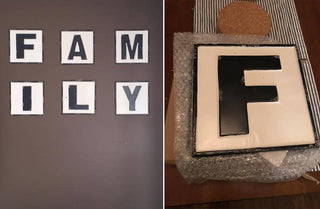 Embossed Scrabble Tile "Family" Sign