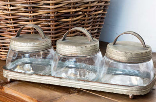 Glass Storage Jars  Set of 3