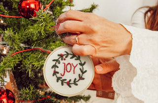 Embroidered Joy Ornament | Handmade in USA