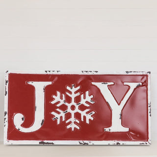 Embossed Snowflake "Joy" Sign