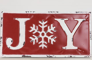 Embossed Snowflake "Joy" Sign