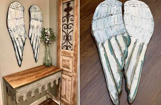 *HUGE* Wooden Angel Wings Wall Decor