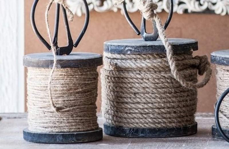 Jute Rope Spindle With Scissors - Decor Steals