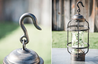 Industrial Candle Lantern with Hook