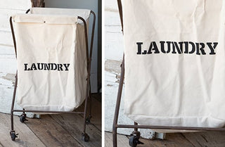 Vintage Canvas Foldable Laundry Cart