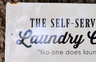 Distressed Metal Self Serve Laundry Sign